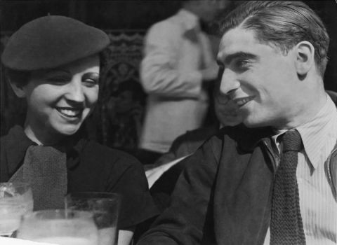 Gerda Taro and Robert Capa, in 1936. A year later Taro died while covering the Spanish Civil War -- she was the first female war photographer killed in action. 