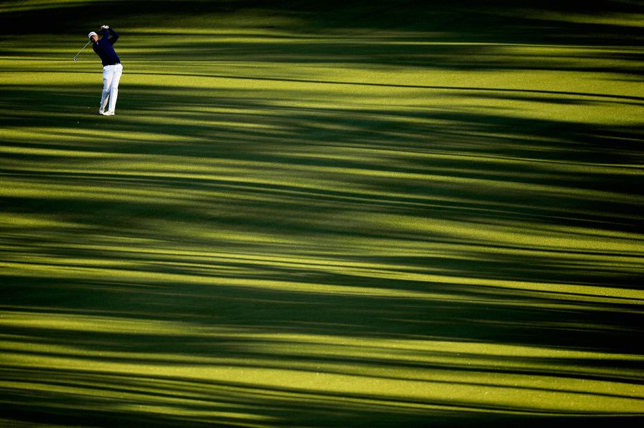 American Stewart Cink was in the first pair that teed off early Thursday morning at Augusta. 
