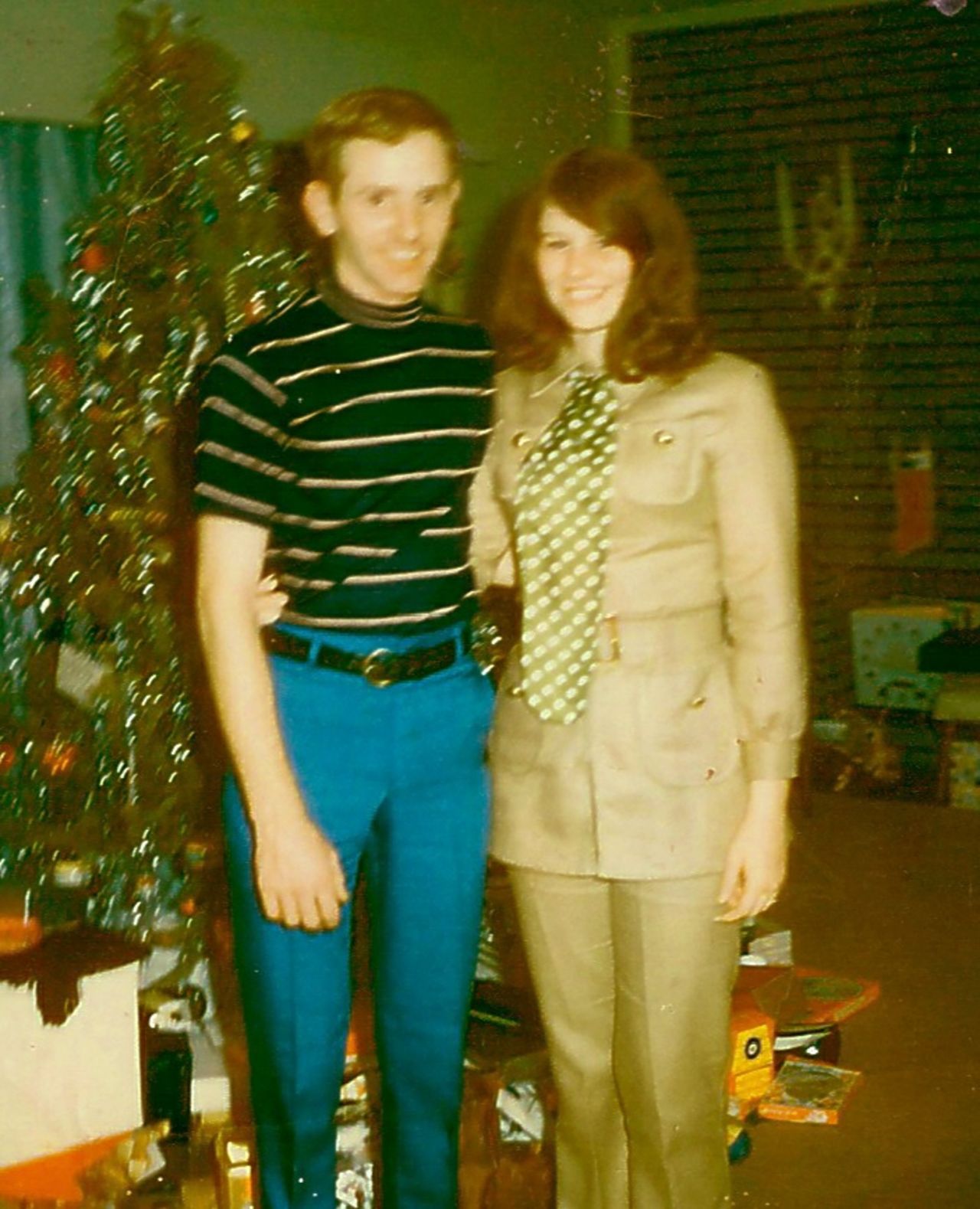 The Hughesville, Maryland, resident posed with her high school sweetheart and future husband at Christmas in 1969. "I loved the British Mod look and models like Pattie Boyd and actress Jane Asher."
