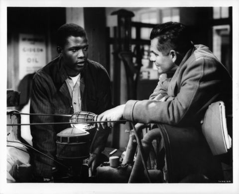 Poitier, who was born in Miami and raised in the Bahamas, first earned note for his performance in the 1955 film "Blackboard Jungle." He played Gregory Miller, an inner-city tough who harasses a teacher -- played by Glenn Ford, right -- but is far from the worst of the students. The film is also notable for popularizing the song "Rock Around the Clock."