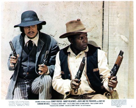 Poitier's first film as a director was the 1972 Western "Buck and the Preacher," in which he co-stars with Harry Belafonte. The two men protect a wagon train of recently freed slaves in 1860s America.