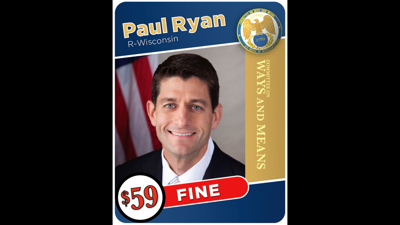 Wisconsin Rep. Paul Ryan had to pay a $59 fine after understating his income.