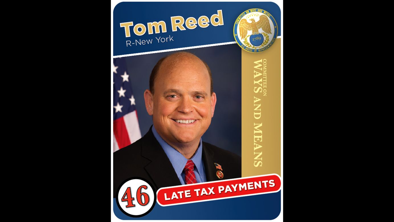 New York Rep. Tom Reed racked up more than $6,200 in penalties and interest on more than $100,000 in taxes.
