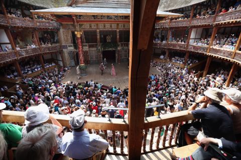 London's Globe Theatre, built in 1997, is a faithful recreation of an Elizabethan stage and sits several hundred yards from the site of the original Globe from Shakespeare's day. It stages a handful of Shakespeare plays each year.