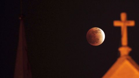 A total lunar eclipse is seen in Karachi, Pakistan, on December 10, 2011.
