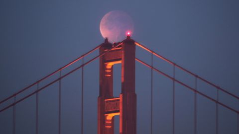 The same lunar eclipse from December 2011 is seen here over the Golden Gate Bridge in San Francisco.