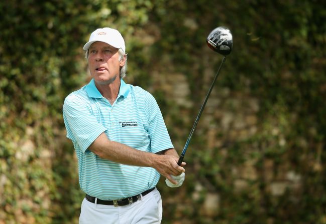 Ben Crenshaw competing on day two of the Masters. The two-time champion won his first Green Jacket in 1984 but failed to make the cut this year. There was better news for three other champions from the 1980s with Germany's Bernhard Langer, Scot Sandy Lyle and local boy Larry Mize all making it through to the play at the weekend.