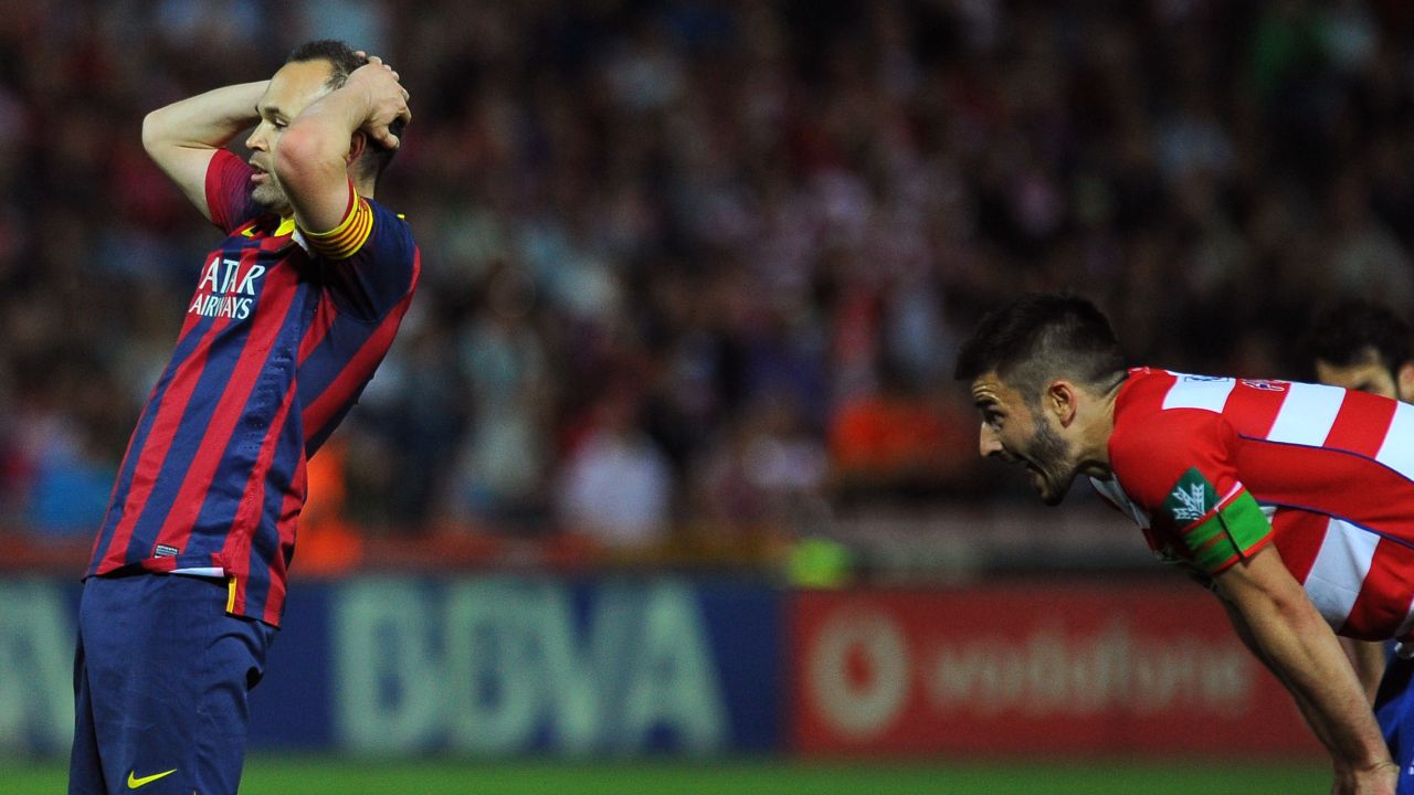 It was that kind of day for Andres Iniesta, left, and Barcelona at Granada. 