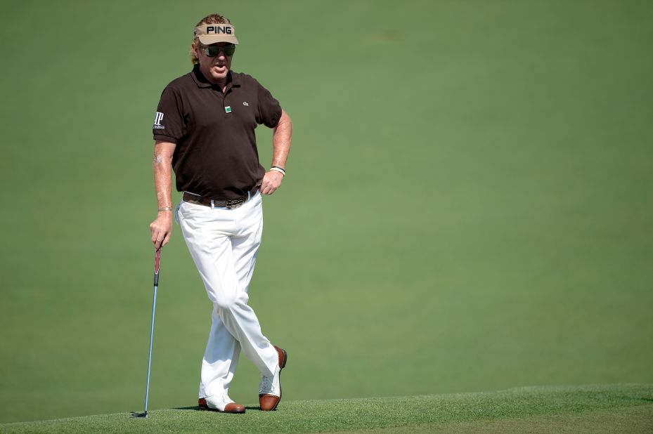 Miguel Angel Jimenez would, at 50, become the oldest Masters champion. The popular Spaniard sits at 3-under after his 66 Saturday. 
