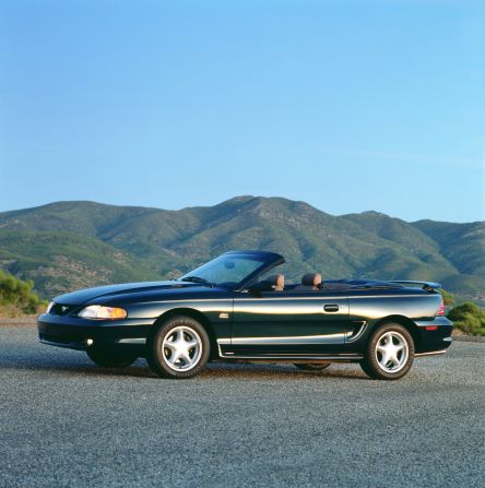 <strong>1994 Ford Mustang convertible prototype. </strong>The year 1994 brought on the fourth generation of Mustangs. The Fox-4 platform was re-engineered and structurally stiffer. The hatchback body style was discontinued, leaving the two-door coupe and convertible.