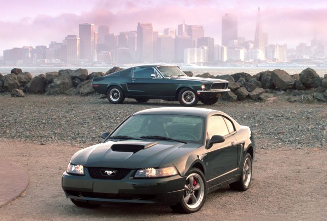 <strong>2001 Ford Mustang Bullitt GT. </strong>Inspired by the 1968 Mustang GT390 driven by Steve McQueen in the movie classic "Bullitt," the Mustang Bullitt GT was also finished in the same dark green as in the movie.