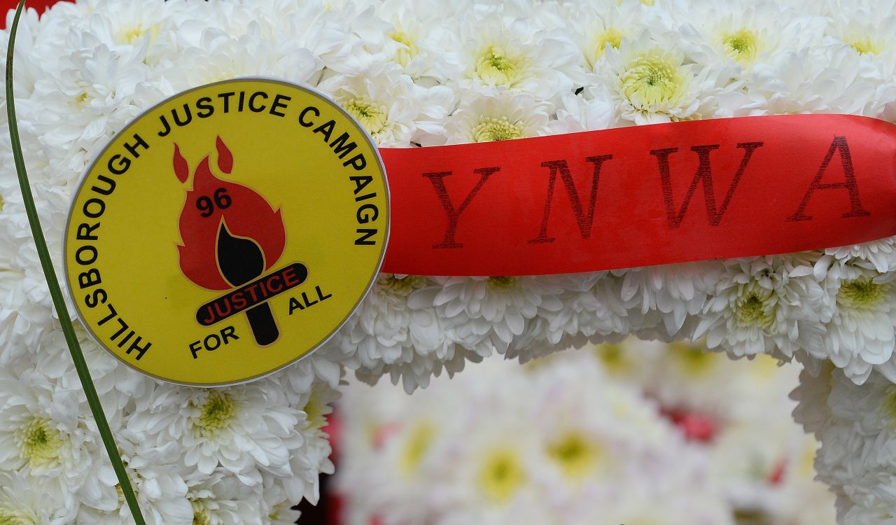Floral tributes are left at Anfield on each anniversary of the tragedy.