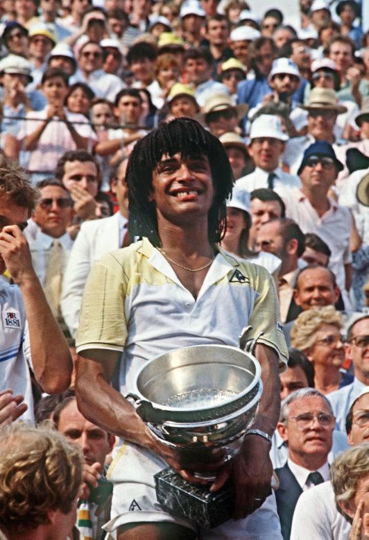 The pinnacle of Noah's tennis career came at the French Open in 1983 when the nation rallied round him during a formidable run to the final as Ivan Lendl -- among others -- were swept aside. His victory over Mats Wilander in the final led to a wave of French euphoria, and a court invasion, led by his father.