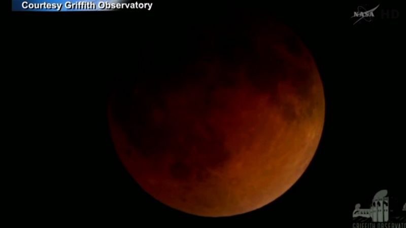 NextImg:Blood moon: Lunar eclipse gazers mesmerized as red hue lights up sky | CNN Business