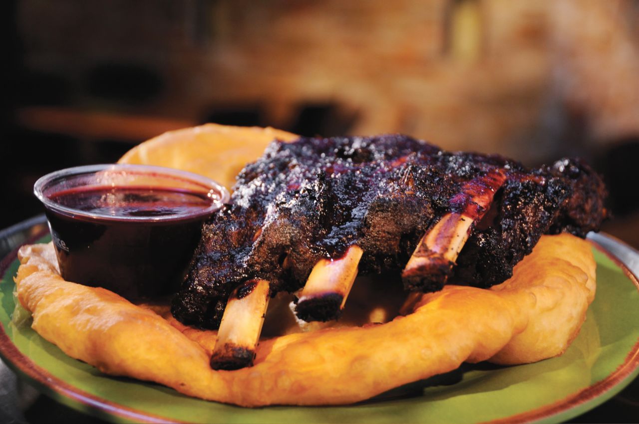 Bison ribs with blackberry barbecue sauce at Tocabe: An American Indian Eatery in Denver.