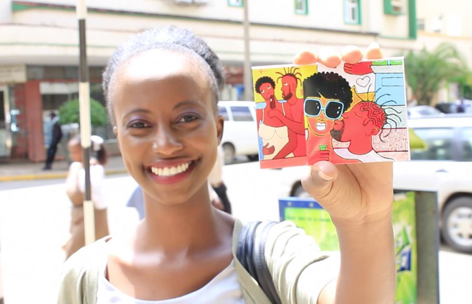 The Center for African Family Studies (CAFS) has joined forces with Kenyan artist Michael Soi to create eye-catching condom wrappers to promote safe sex. 