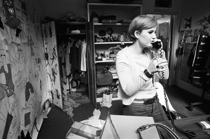 American fashion designer Betsey Johnson interned at Mademoiselle magazine after winning a magazine contest in 1964. One year later, she landed the top designer position for Paraphernalia, a clothing boutique that housed the hottest young designers. She's seen here in 1966 on the telephone in her New York studio. 