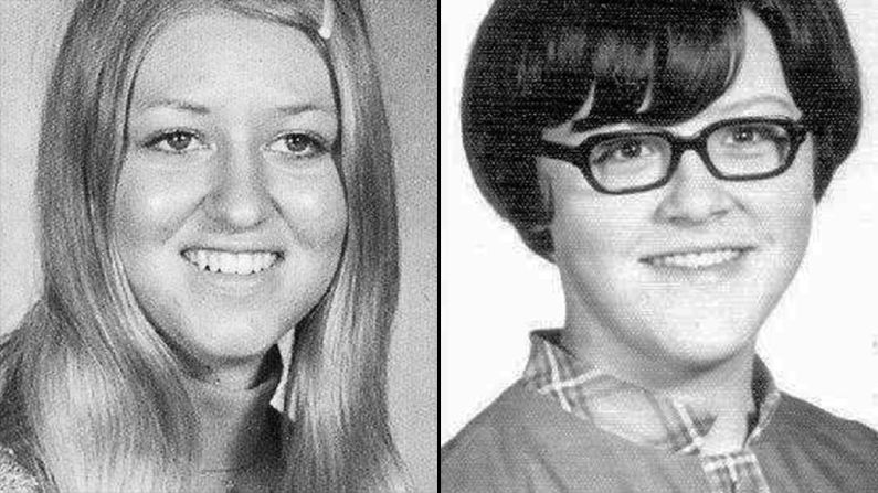 Cheryl Miller, left, and Pamela Jackson were 17-year-old high school students when they disappeared in 1971. They were driving to a party at a gravel pit near Beresford, South Dakota. Investigators have put their case to rest, declaring the girls died in a car accident, with no signs of foul play.