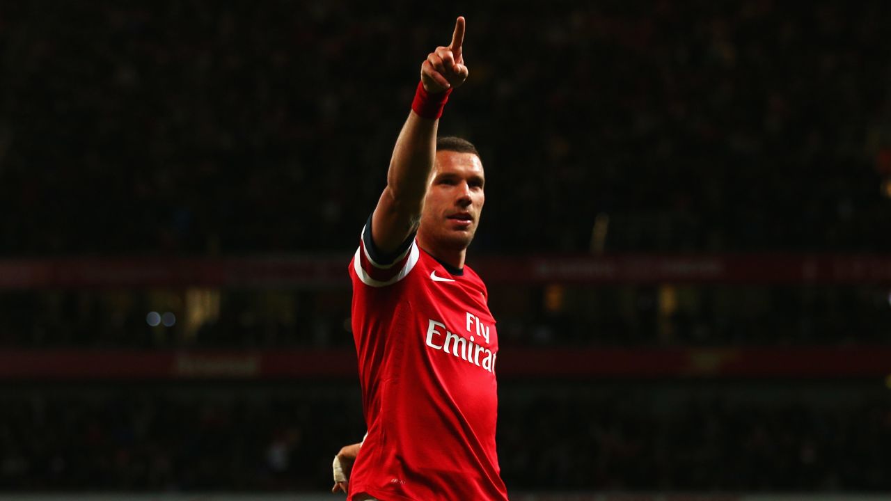 A brace from Germany's Lukas Podolski helped Arsenal to a 3-1 win over West Ham.