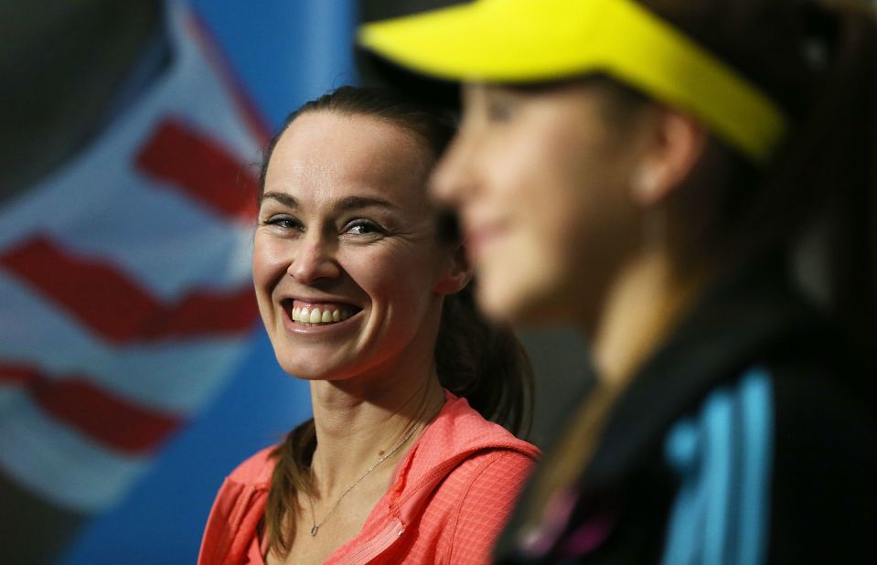 In January 2014, Bencic fought an exhibition match against Hingis, billed as "the Master versus the Apprentice" -- but lost out to her childhood idol.