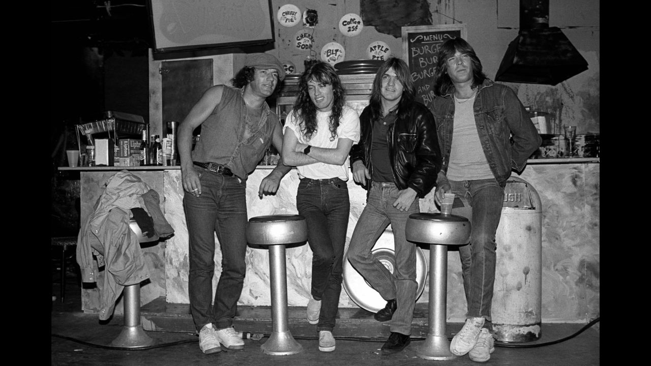 The band poses for a photo at a bar in Rhode Island in 1985.