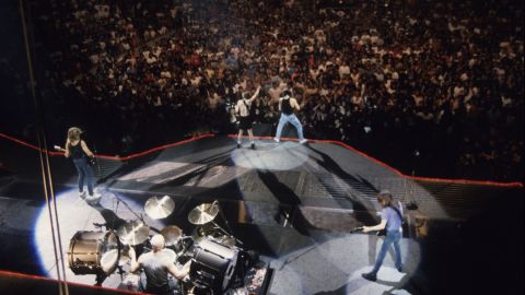 AC/DC performs at the Nassau Coliseum in Uniondale, New York, in 1986.