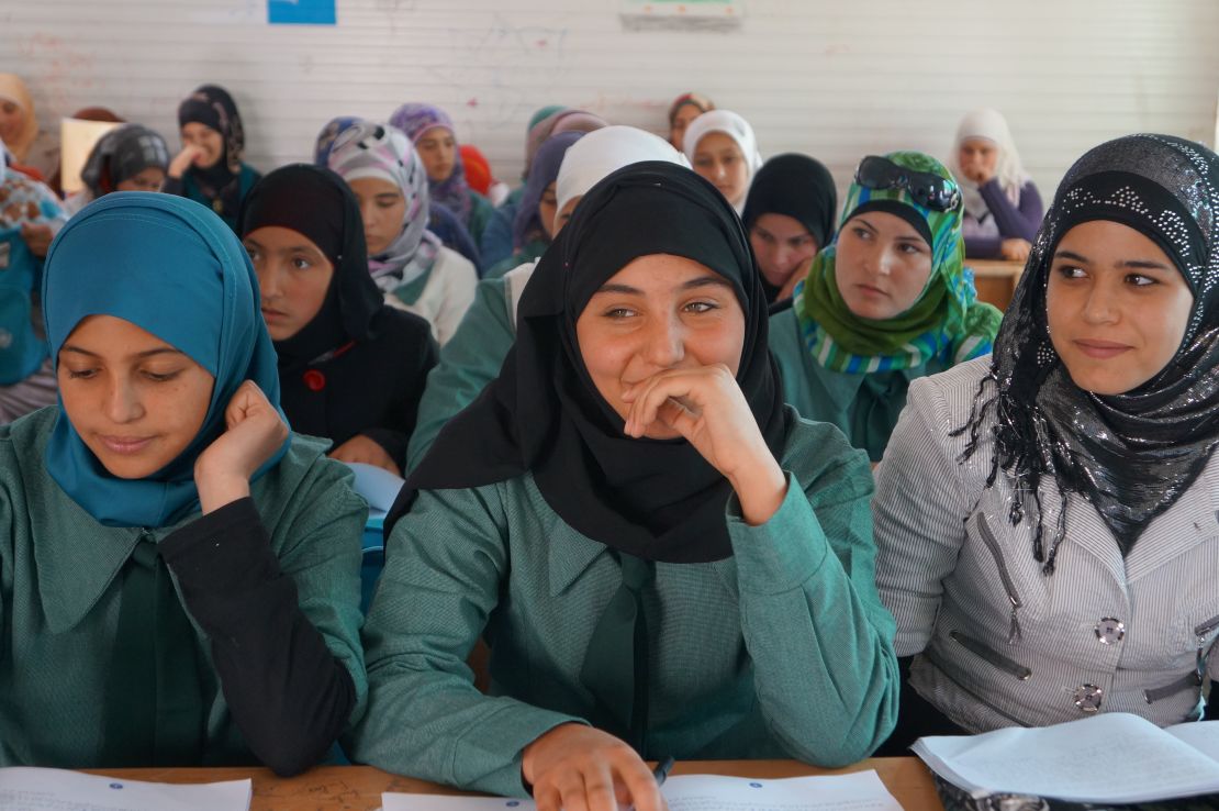 Three schools have been set up in Za'atari by Unicef. 