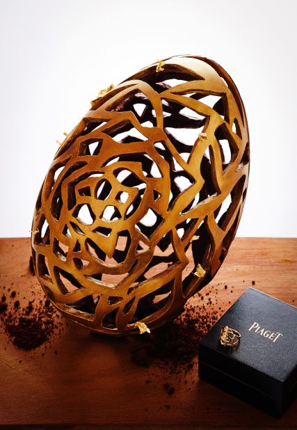 On April 20 children staying at the <a href="http://www.lebristolparis.com/eng/welcome/" target="_blank" target="_blank">Le Bristol Paris</a> will gather in the hotel's garden for its annual Easter Egg hunt. The tot who finds a pink egg will win this stunning chocolate egg, sculpted by head pasty chef Laurent Jeannin. The open-worked piece, inspired by the Piaget Rose collection, contains a magnificent Piaget Rose ring in 18 carat pink gold set with a brilliant cut diamond. Happy Easter, indeed! 