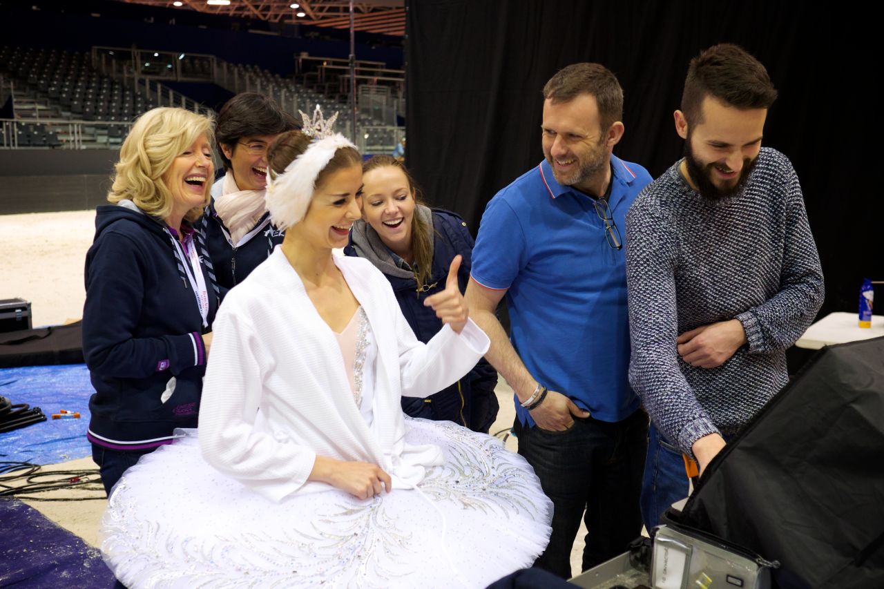 The performers had a wonderful time together, says Asmyr. Double Olympic gold medalist Dujardin said she was "very, very excited" to be there and called the day "a real experience."