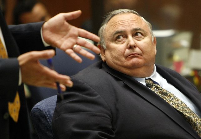Robert Rizzo, the former city manager of Bell, California, sits in a Los Angeles courtroom during <a href="http://www.cnn.com/2014/04/16/justice/california-city-manager-corruption-sentence/index.html">his sentencing</a> Wednesday, April 16. Rizzo was sentenced to 12 years in prison after he and several other former city council members were convicted of turning taxpayer money into a personal "piggy bank." He was also ordered to repay $8.8 million in restitution to the city, prosecutors said.