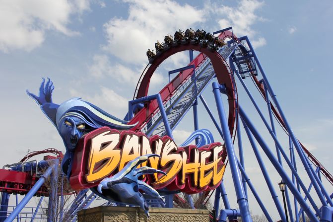 Banshee, which opened April 18 at Kings Island in Mason, Ohio, is billed as the longest inverted coaster in the world.
