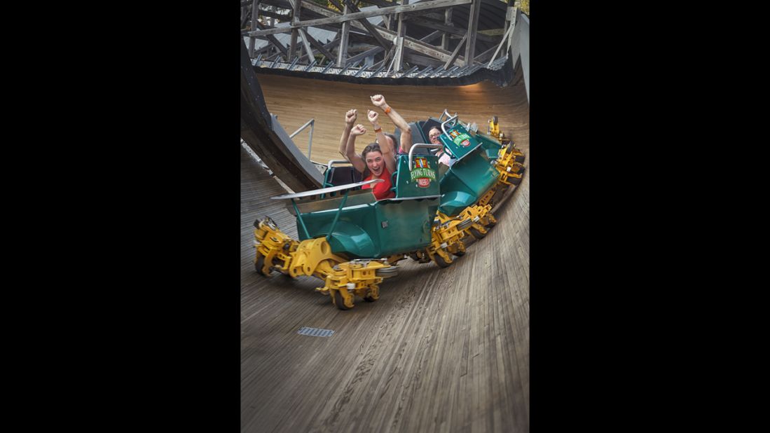 On Flying Turns at Knoebels Amusement Resort in Elysburg, Pennsylvania, you're in a wooden chute without any tracks making very tight turns. The new ride is modeled after innovative wooden roller coasters of the 1920s.