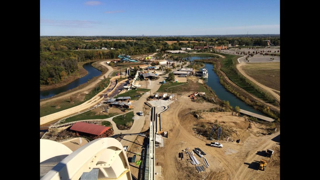 At Schlitterbahn Waterpark in Kansas City, Kansas, riders of Verrückt will have a wide view of the park from the top of the record-setting water slide. 