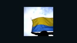 The Ukraine national flag