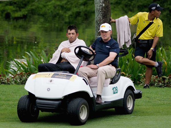 Larrazabal tried to run away, but realized his only chance for safety was to plunge into the pond and rip off his shirt. "It was the scariest moment of my career," he said.