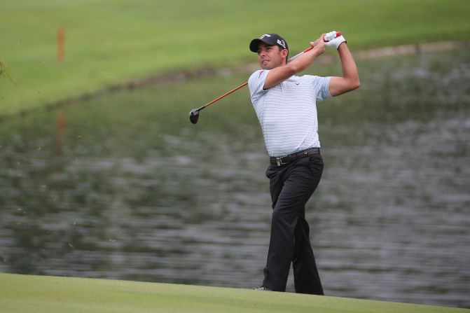 Remarkably, Larrazabal was able to birdie the hole where he was waylaid and complete a round of four-under-par 68 that left him tied for 25th place at the halfway stage.