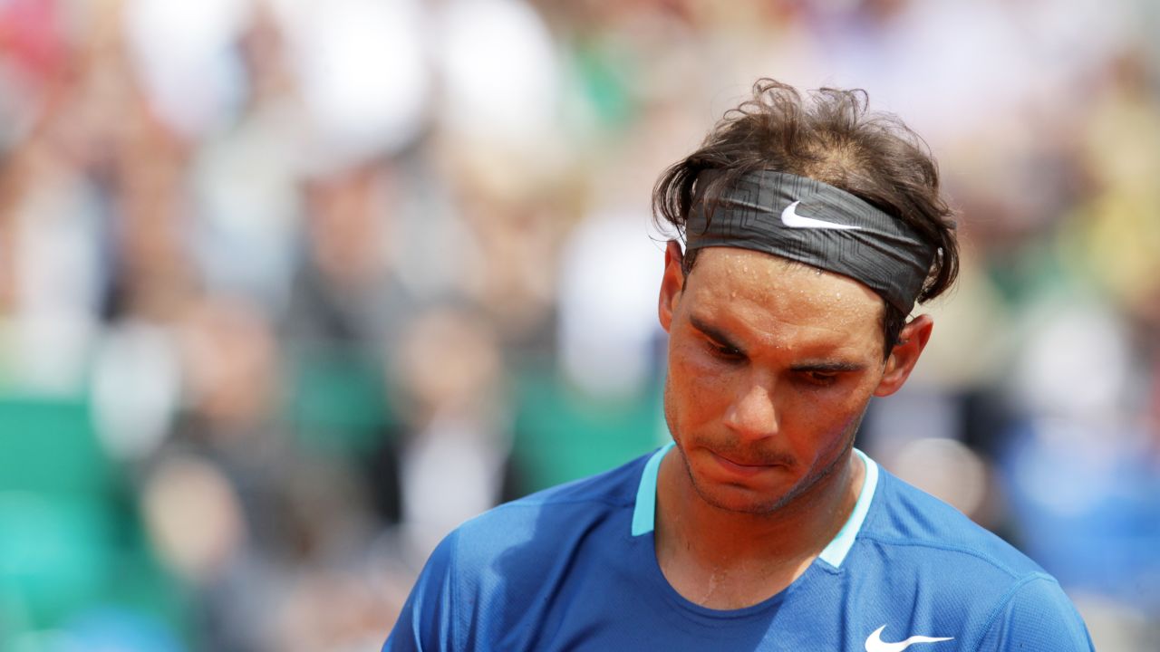 Rafael Nadal looks forlorn as he loses to David Ferrer in the 2014 Monte Carlo Masters.