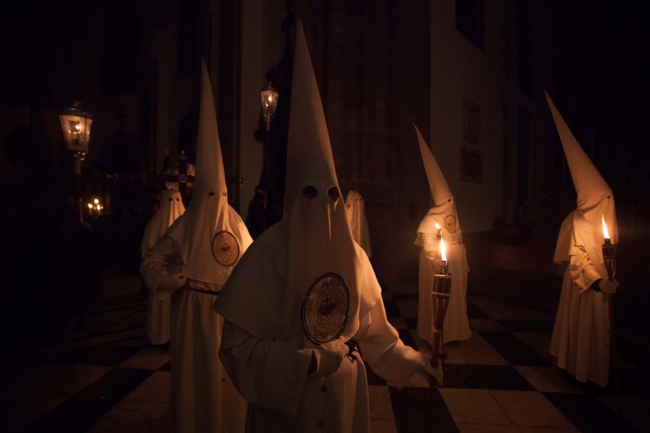 Penitents take part in Laguna on the Spanish Canary Island of Tenerife on Saturday, April 19.
