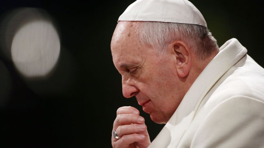  Pope Francis leads the Way of The Cross at the Colosseum on April 18, 2014 in Rome, Italy. 
