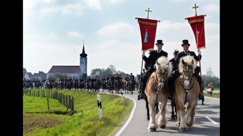 Sorbs -- a Slavic people of Lusatia, which is now part of eastern Germany -- take part in a traditional Easter procession in Ralbitz, Germany, that dates back to the 15th century.