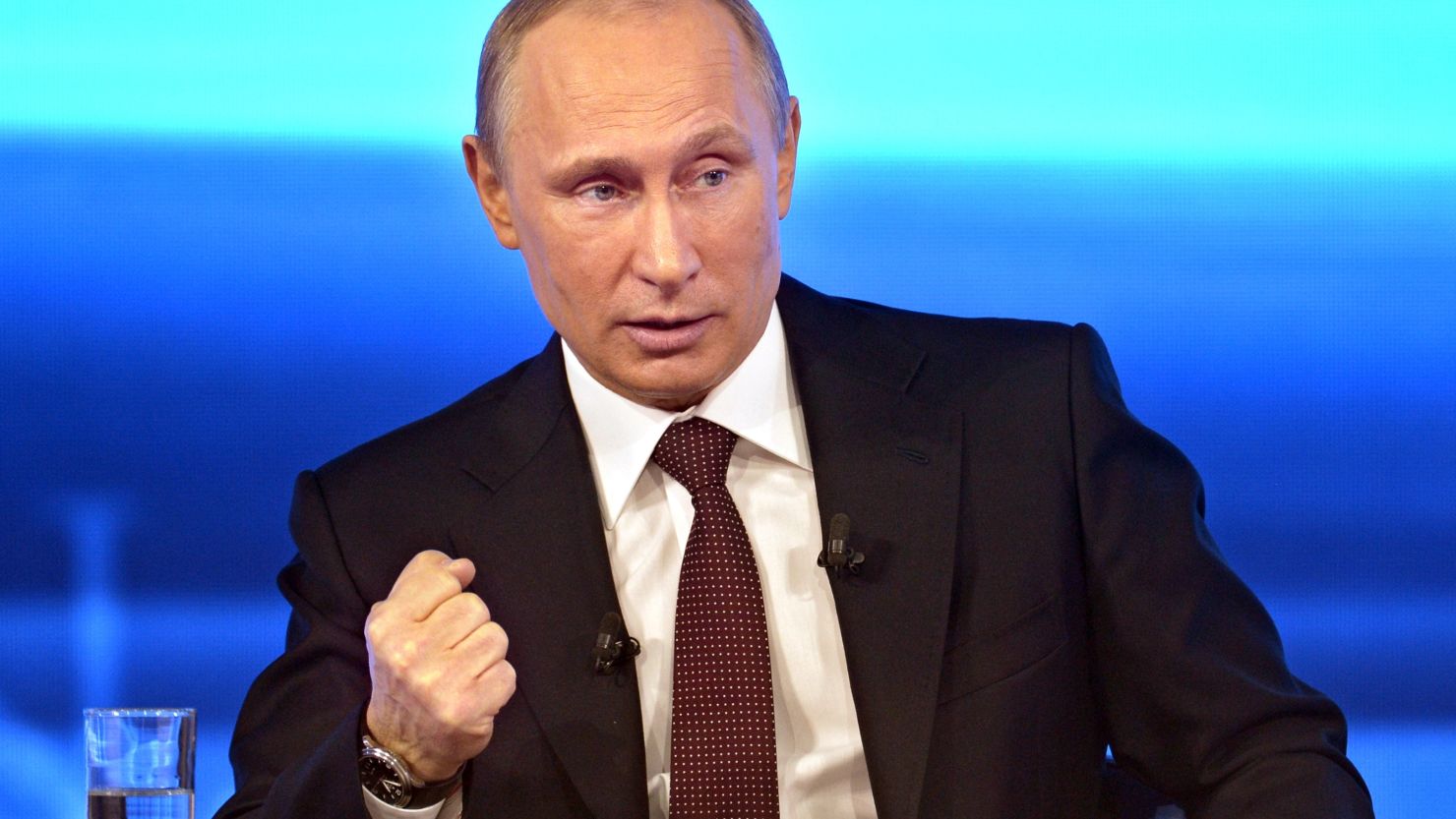 Alexander Motyl says Russian President Vladimir Putin took a belligerent stand on Ukraine in an interview on April 17.