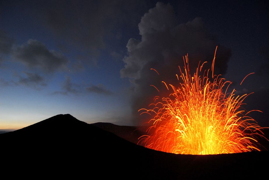Mount Yasur puts on fiery displays on Tanna Island in Vanuatu.
