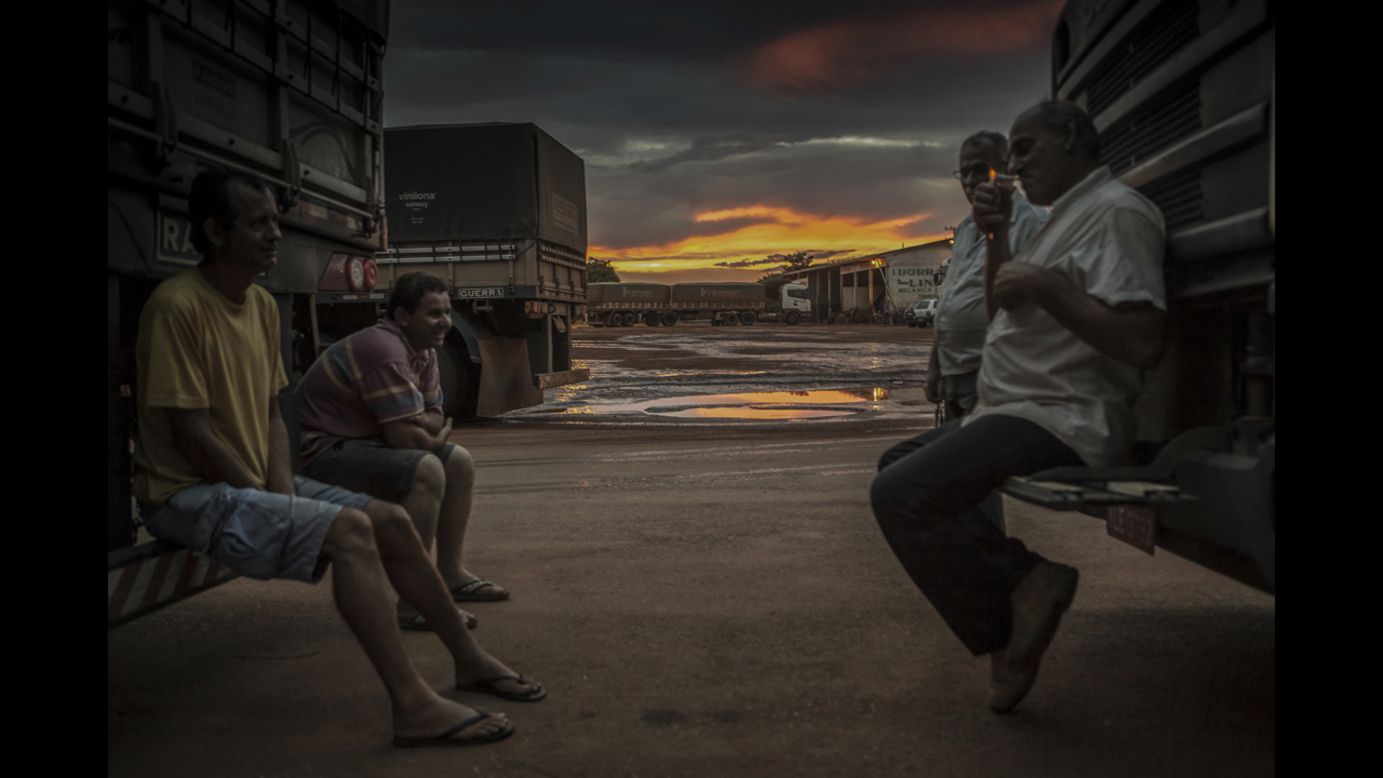 Teles took this photo of truck drivers picking up soya shipments in Campo Novo do Parecis. "The truck drivers face a long journey of 1,200 miles to the ports," he said.