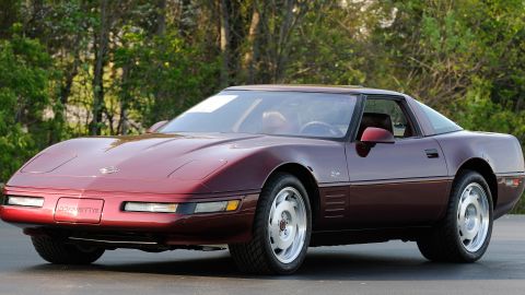 The 1993 40th Anniversary Corvette stood out for its special ruby red exterior, matching leather seats and wheel centers. It also had a "40th Anniversary" logo emblazoned on its side. In total, 6,749 40th Anniversary Corvettes were built -- as coupes or convertibles, Forrester said.