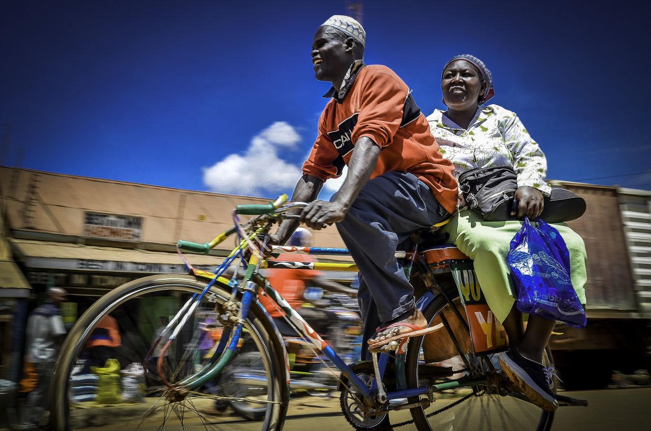 "Boda Boda" is a bicycle taxi. Many in Western Kenya rely on boda boda to get around. Photographer Frank Odwesso's winning image highlights how Kenyans use innovation to get around what would otherwise be a setback. 