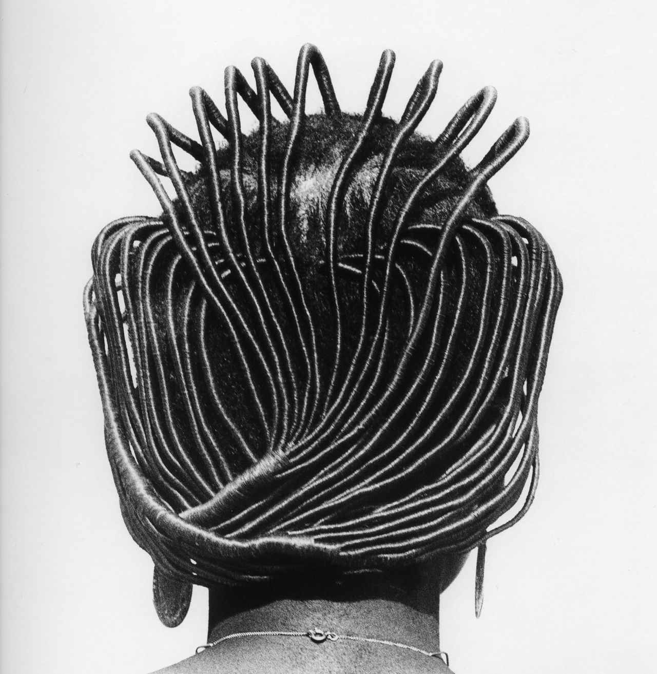 Agaracha, 1974. The black and white images show how intricate the hairstyles are and showcase what are essentially works of art and architecture. 