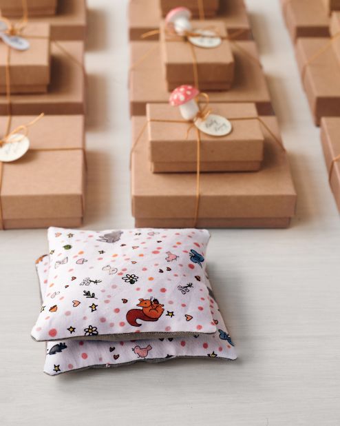 Bambi-themed sachet favors lent a memorable cohesion to the woodland shower.