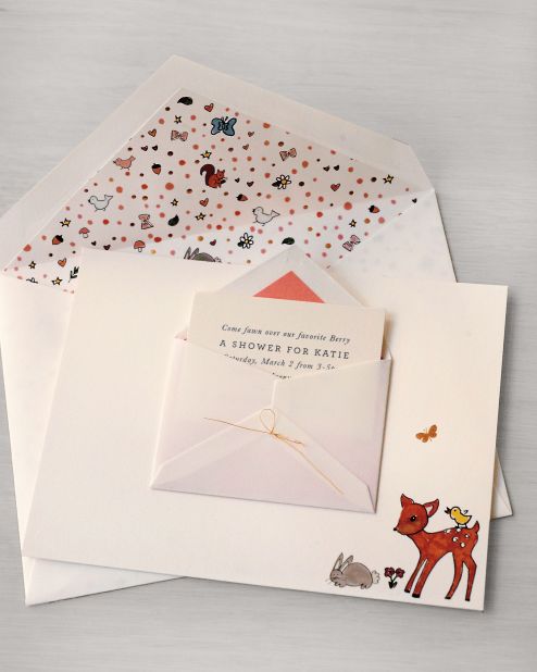 The shower invitations featured hand-drawn deer, a special touch that made all the difference, editorial director Darcy Miller said.