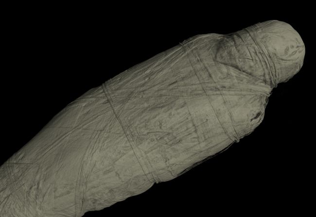 The unknown man, who died around 600 BC, was originally stored in a coffin meant for a female. CT scans revealed that the mummy was in fact male, and likely put in the coffin by accident. 