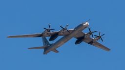 Norwegian F-16s intercepted two Russian Tu-95 bombers of the type shown here.